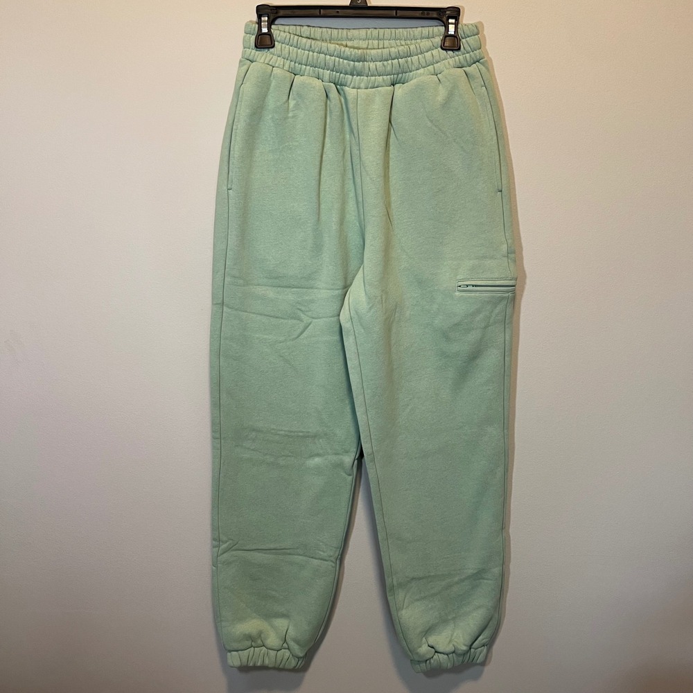 Comfrt Travel Sweatpants Joggers Aloe Mint Green Fleece Women's Small New‎